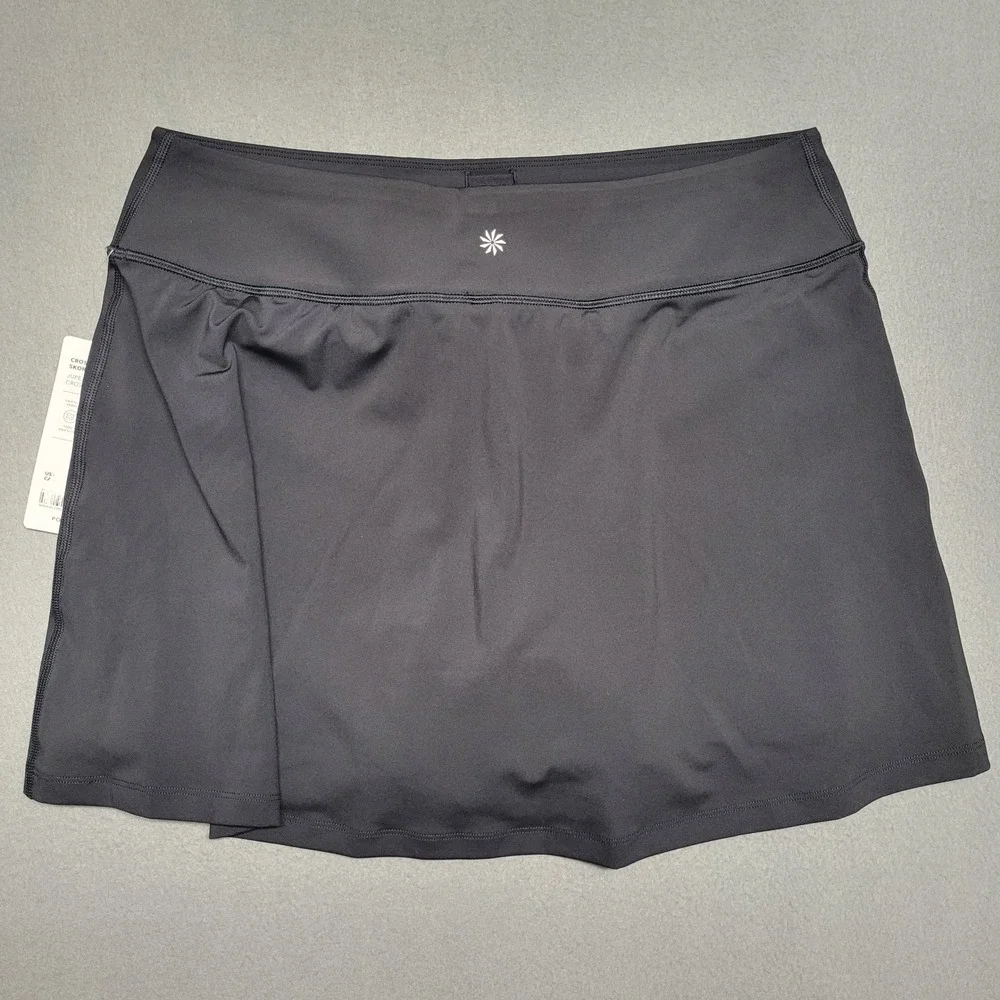 NWT Athleta Crosscourt Skort Black Swiftlite Athletic Tennis Golf Skirt Womens L - Picture 2 of 10